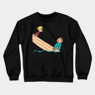 Funny Fat Guy In Boat Crewneck Sweatshirt